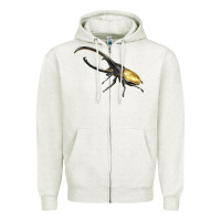 Oatmeal Heather Hercules Beetle Side Zipper Hoodie - LillyAllenDesigns