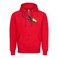 Red Hercules Beetle Side Zipper Hoodie - LillyAllenDesigns