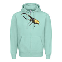 Seafoam Hercules Beetle Side Zipper Hoodie - LillyAllenDesigns