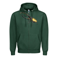 Sports Green Hercules Beetle Side Zipper Hoodie - LillyAllenDesigns
