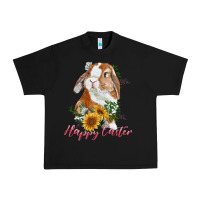 Happy Easter With Bunny And Sunflowers Urban Heavy Tee | Teevron