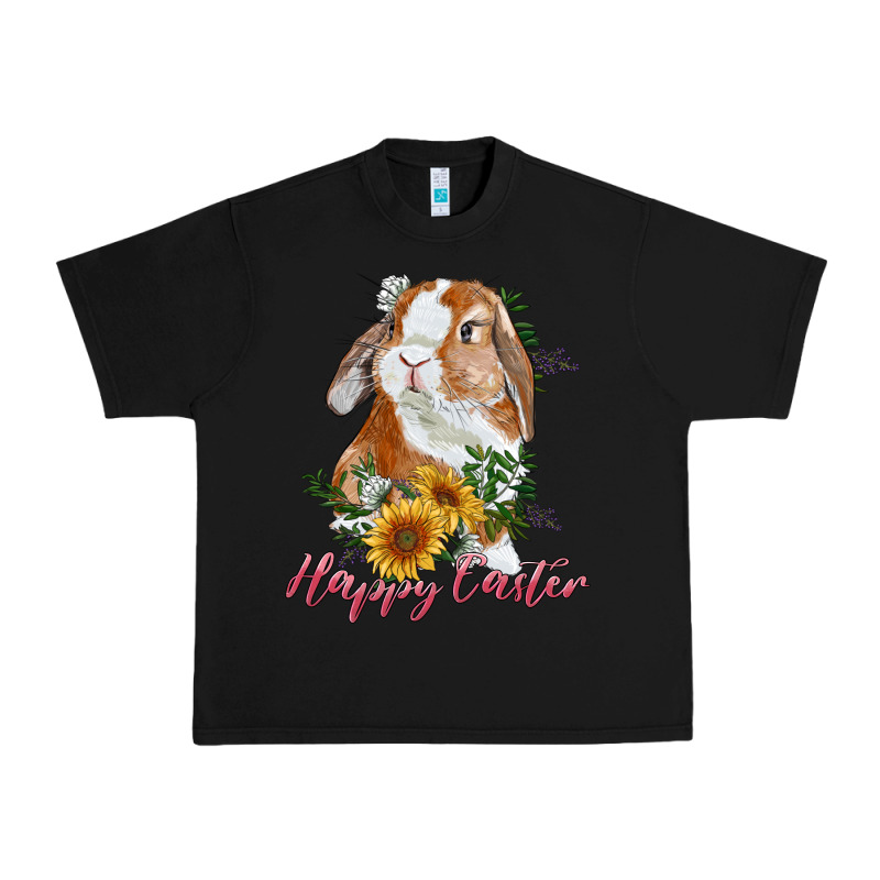 Happy Easter With Bunny And Sunflowers Urban Heavy Tee by RanaPortraitStore | Teevron
