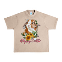 French Oak Happy easter with bunny and sunflowers Urban Heavy Tee - RanaPortraitStore