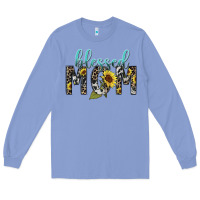 Colony Blue Blessed mom sunflower mother's day Long Sleeve Tee - HowdyJamesFarm