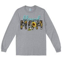 Heather Grey Blessed mom sunflower mother's day Long Sleeve Tee - HowdyJamesFarm