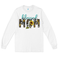 White Blessed mom sunflower mother's day Long Sleeve Tee - HowdyJamesFarm