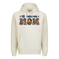 Oatmeal Heather all american mom Premium Hoodie - BundleAndBundleShop