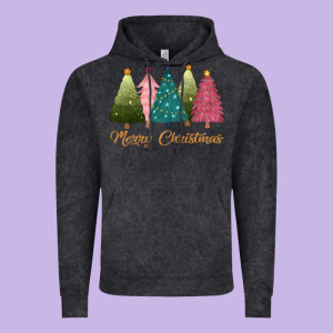 Merry Christmas Trees Vintage Hoodie Designed By Cowgirlartshop