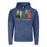 Vintage Denim merry christmas trees Vintage Hoodie - CowGirlArtShop
