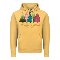 Vintage Mustard merry christmas trees Vintage Hoodie - CowGirlArtShop