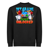 Black 1st Grade Level Unlocked Heavyweight Sweatshirt - CowhideDigitalArt
