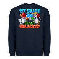 Navy 1st Grade Level Unlocked Heavyweight Sweatshirt - CowhideDigitalArt