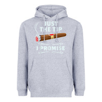 Heather Grey Just The Tip Cigar Smoker Gift Funny Cigar Smoking Heavyweight Hoodie - trangStudio
