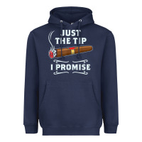 Navy Just The Tip Cigar Smoker Gift Funny Cigar Smoking Heavyweight Hoodie - trangStudio