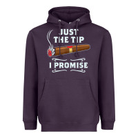 Plum Just The Tip Cigar Smoker Gift Funny Cigar Smoking Heavyweight Hoodie - trangStudio