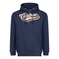 Navy I Love Caribou City Usa Retro Vintage Heavyweight Hoodie - trangStudio