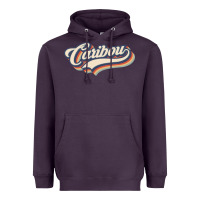 Plum I Love Caribou City Usa Retro Vintage Heavyweight Hoodie - trangStudio