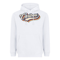 White I Love Caribou City Usa Retro Vintage Heavyweight Hoodie - trangStudio