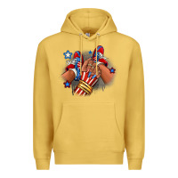 Antique Gold America afro girl sneakers Premium Hoodie - RanaPortraitStore