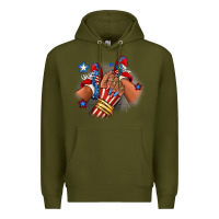 Army Green America afro girl sneakers Premium Hoodie - RanaPortraitStore