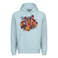 Blue Mist America afro girl sneakers Premium Hoodie - RanaPortraitStore