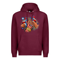 Burgundy America afro girl sneakers Premium Hoodie - RanaPortraitStore