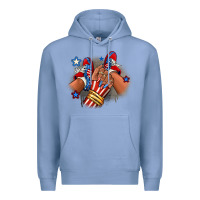 Colony Blue America afro girl sneakers Premium Hoodie - RanaPortraitStore