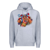 Heather Grey America afro girl sneakers Premium Hoodie - RanaPortraitStore