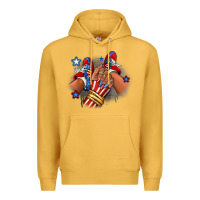 Mustard America afro girl sneakers Premium Hoodie - RanaPortraitStore