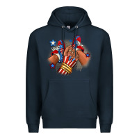 Navy America afro girl sneakers Premium Hoodie - RanaPortraitStore