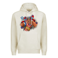 Oatmeal Heather America afro girl sneakers Premium Hoodie - RanaPortraitStore