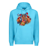 Ocean Blue America afro girl sneakers Premium Hoodie - RanaPortraitStore