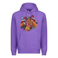 Purple America afro girl sneakers Premium Hoodie - RanaPortraitStore
