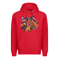 Red America afro girl sneakers Premium Hoodie - RanaPortraitStore