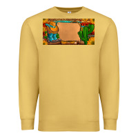 Antique Gold custom cowboy boots aztec sunflowers leopard license plate Premium Sweatshirt - Artiststas