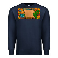 Navy custom cowboy boots aztec sunflowers leopard license plate Premium Sweatshirt - Artiststas