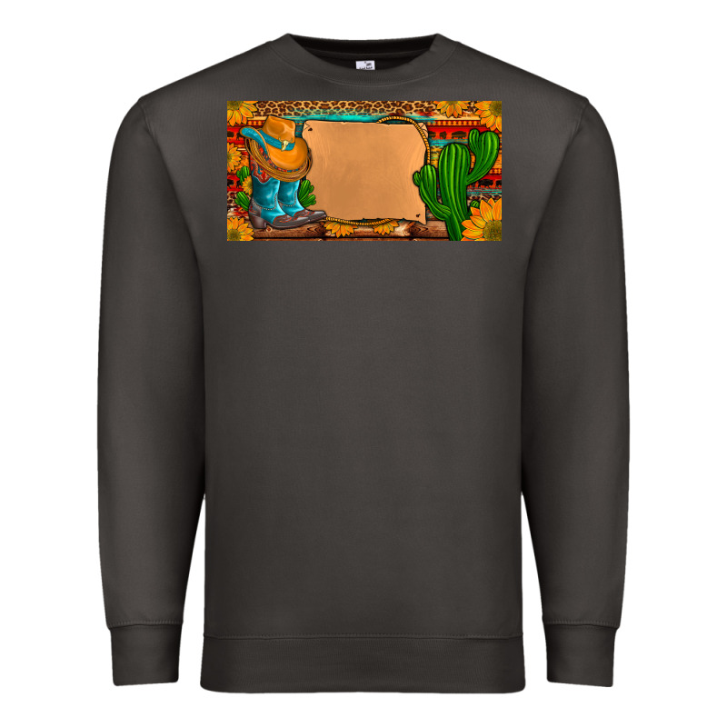Custom Cowboy Boots Aztec Sunflowers Leopard License Plate Premium Sweatshirt by Artiststas | Teevron