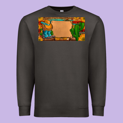 Custom Cowboy Boots Aztec Sunflowers Leopard License Plate Premium Sweatshirt Designed By Artiststas