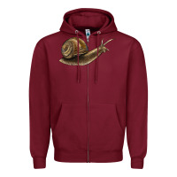 Burgundy snail Zipper Hoodie - LillyAllenDesigns