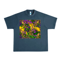 Midnight Navy mardi gras fleur de lis Urban Heavy Tee - CowGirlArtShop