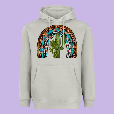 Revize Cactus Gemstone Rainbow Heavyweight Hoodie Designed By Artiststas