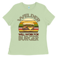 Matcha Welder Wıll Work For Burger Ladies Tee - Bettercallsaul