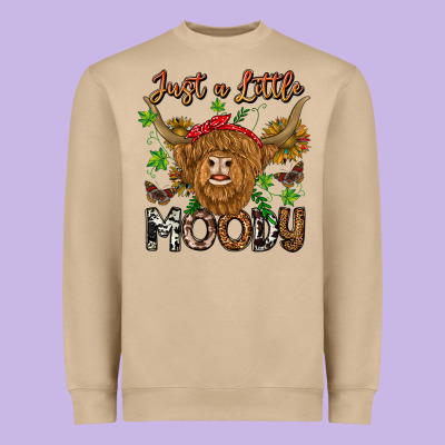 Just A Little Moody Heavyweight Sweatshirt Designed By Cowhidedigitalart
