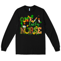 Black St. Patricks Day one lucky nurse Long Sleeve Tee - HowdyJamesFarm