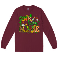 Burgundy St. Patricks Day one lucky nurse Long Sleeve Tee - HowdyJamesFarm