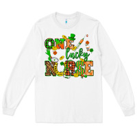 White St. Patricks Day one lucky nurse Long Sleeve Tee - HowdyJamesFarm