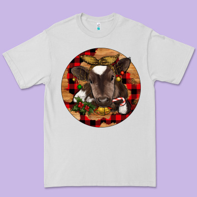 Christmas Baby Cow Premium Tee Designed By Ranaportraitstore