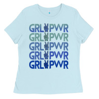 Baby Blue Girl Power Peace Ladies Tee - Bettercallsaul