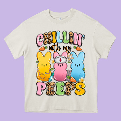 Chillin' With My Peeps Nurse Heavy Core Tee Designed By Artiststas