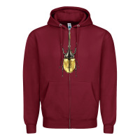 Burgundy hercules beetle Zipper Hoodie - LillyAllenDesigns